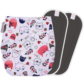 Reusable Baby Cloth Diaper with Adjustable Snap Buttons and Insert (1 Diaper & 2 Pcs Insert)